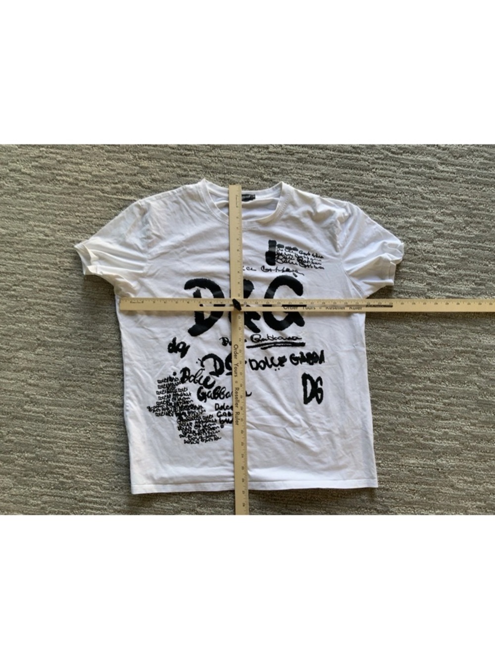 Dolce & Gabbana D&G White Graffiti Logo Graphic T-Shirt | Size 56 (XXL) - Picture 4 of 6